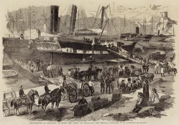 Embarkation of Artillery on Board the Argo, at Balaclava, for England